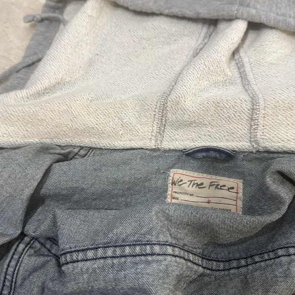 FREE PEOPLE We The Free Throwback Medium Denim Layered Look Jacket - Picture 11 of 12